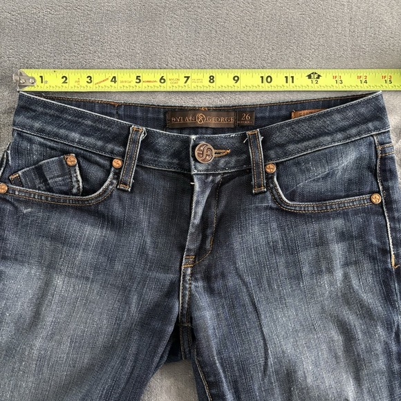 Dylan & George Jeans Womens 26 Blue Elizabeth Low Rise Boot Cut mes. (28.5x30) - Picture 3 of 13